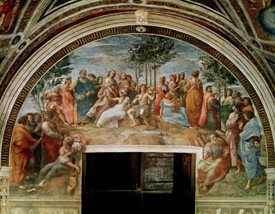 Il Parnaso, dalla Stanza della Segnatura, 1510-11 da Raffaello Sanzio Raphael